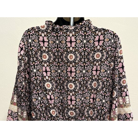 Cato Womans Size 18/20 Pullover Blouse Peasant Long Sleeve Boho Bohemian - Picture 7 of 11